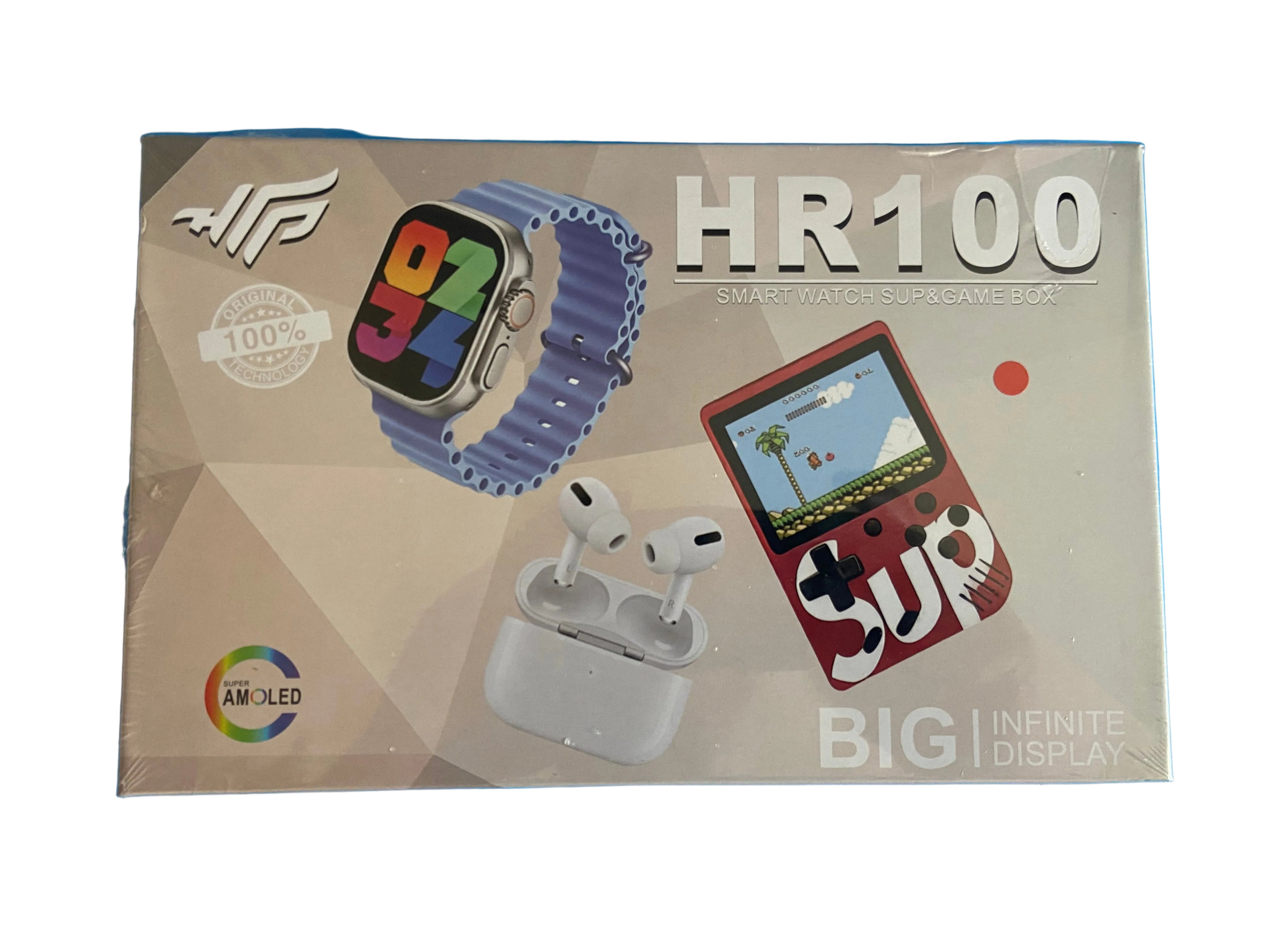 HR100 Smart Watch + Wireless Earbuds + SUP Game Console Bundle