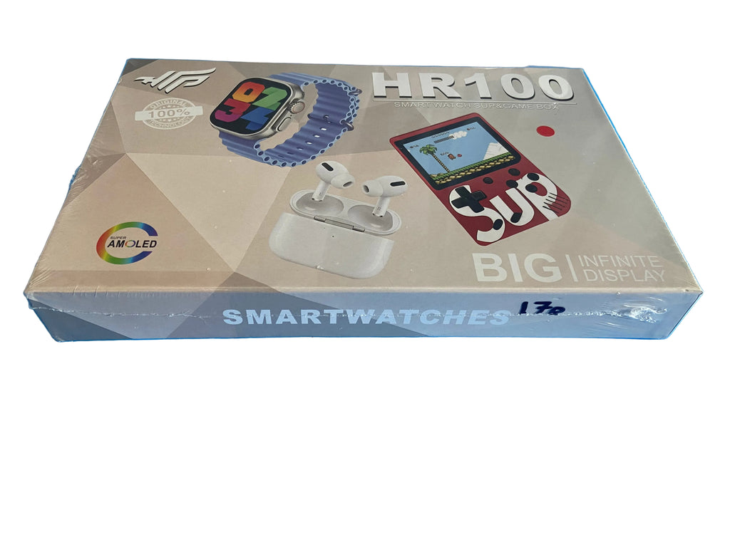 HR100 Smart Watch + Wireless Earbuds + SUP Game Console Bundle