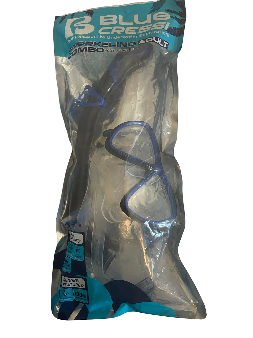 CRESSI ADULT SNORKELING COMBO - (BLUE/BLACK.