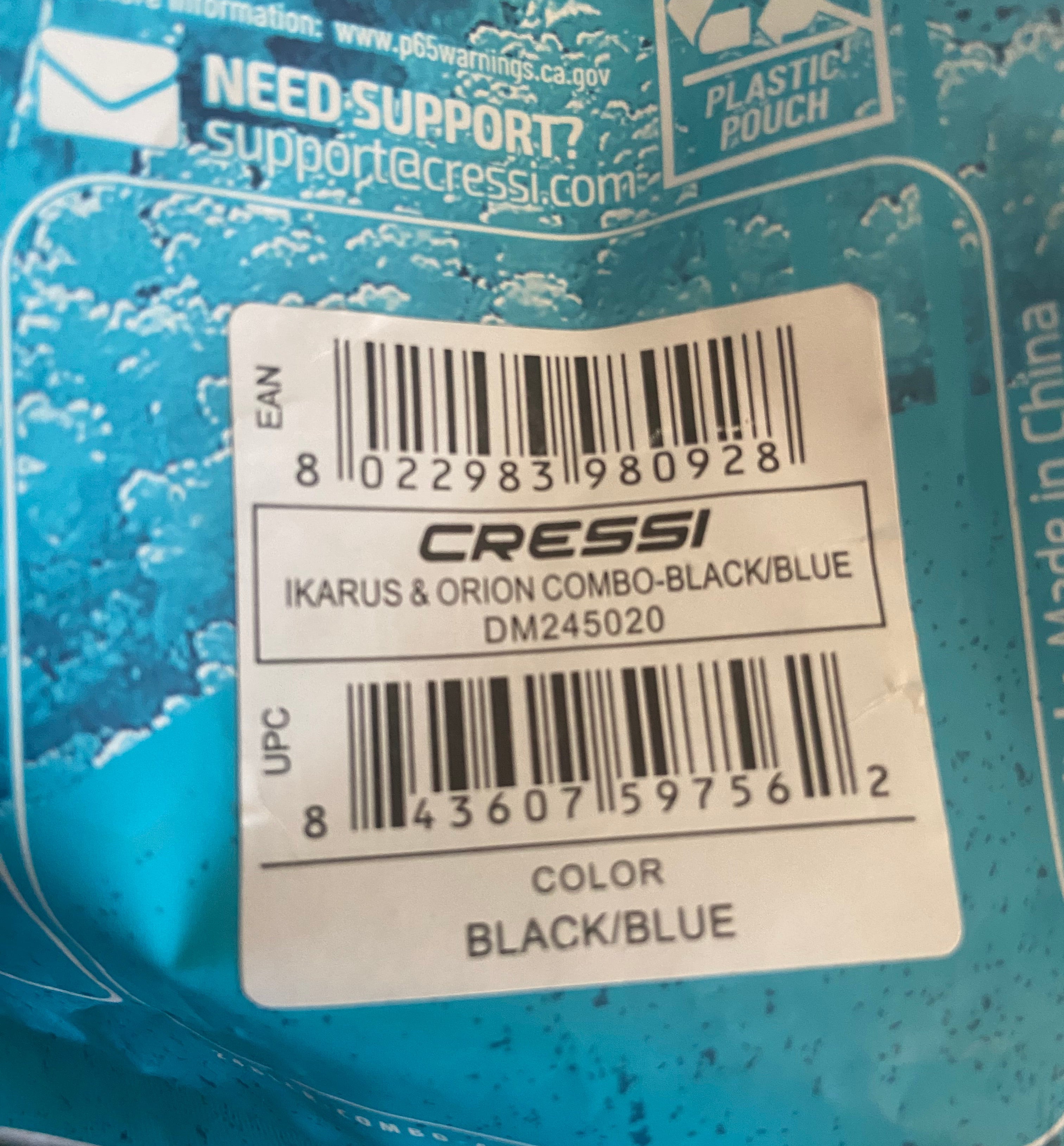 CRESSI ADULT SNORKELING COMBO - (BLUE/BLACK.