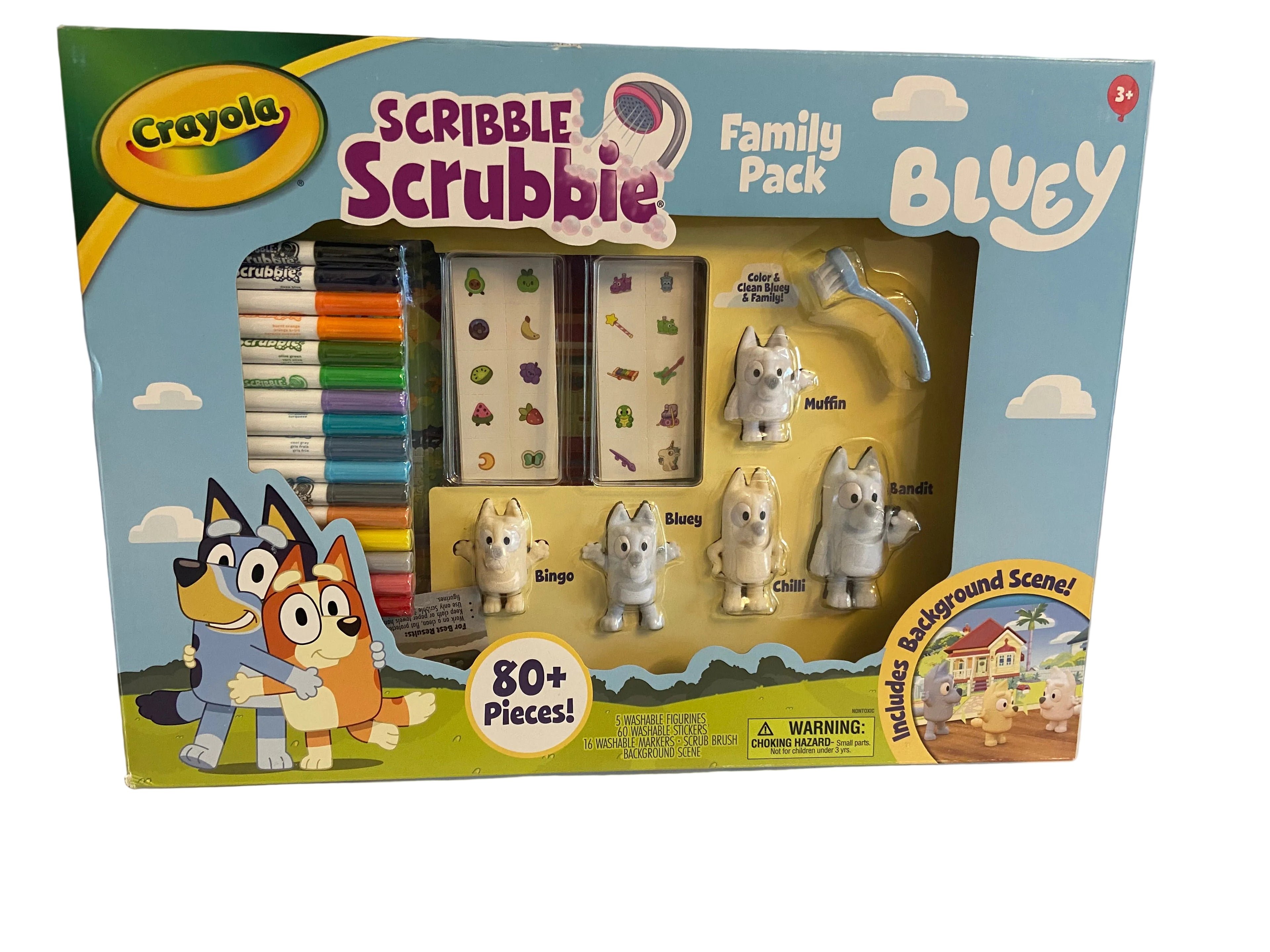 Crayola Scribble Scrubbie 80pc Bluey Family Pack