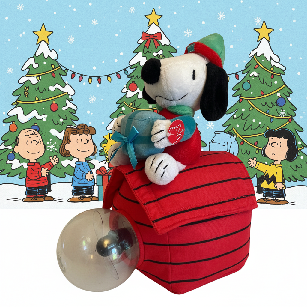 Snoopy Animated Christmas Plush Plays Music Lights Up