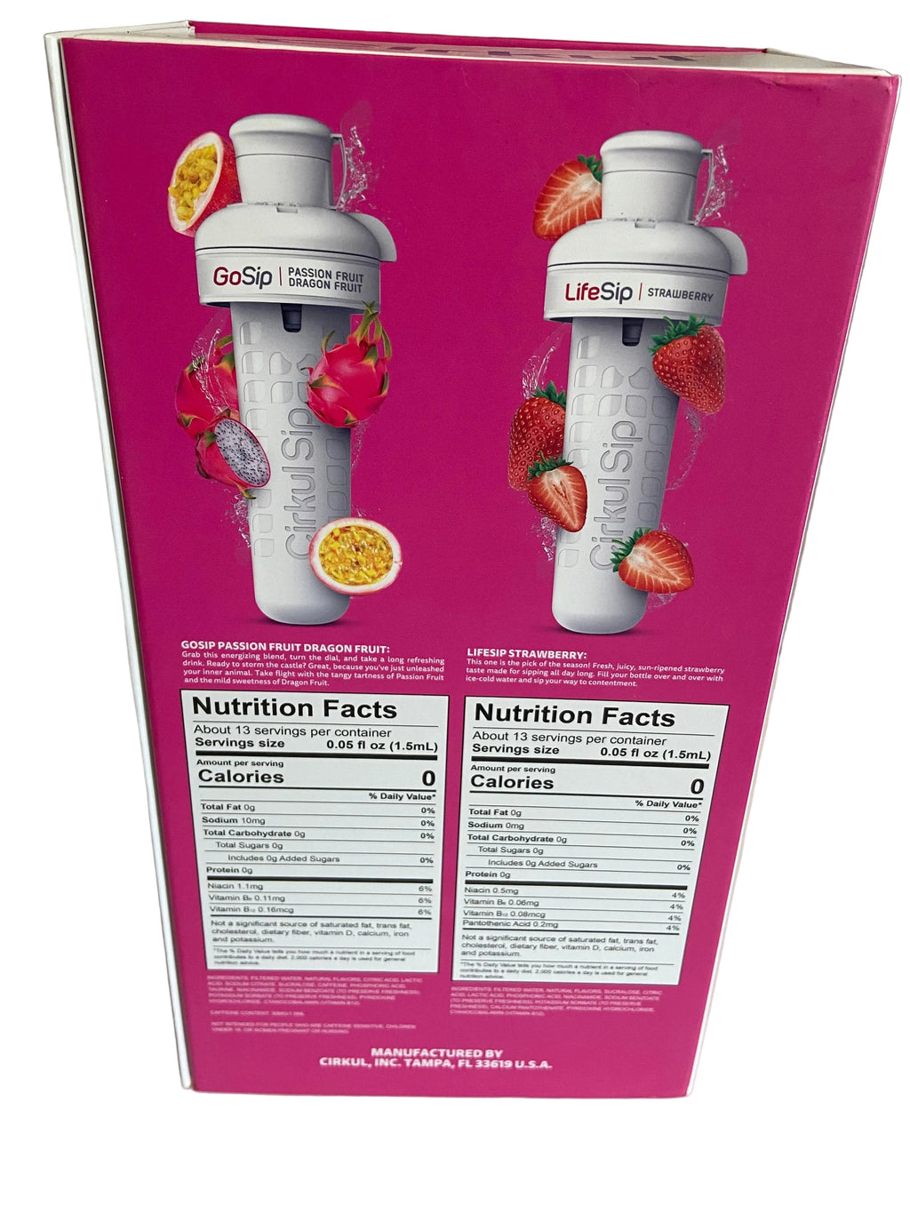 Cirkul  Hot Pink Stainless Steel Water Bottle Starter Kit with Pink Lid and 2 Flavor Cartridges