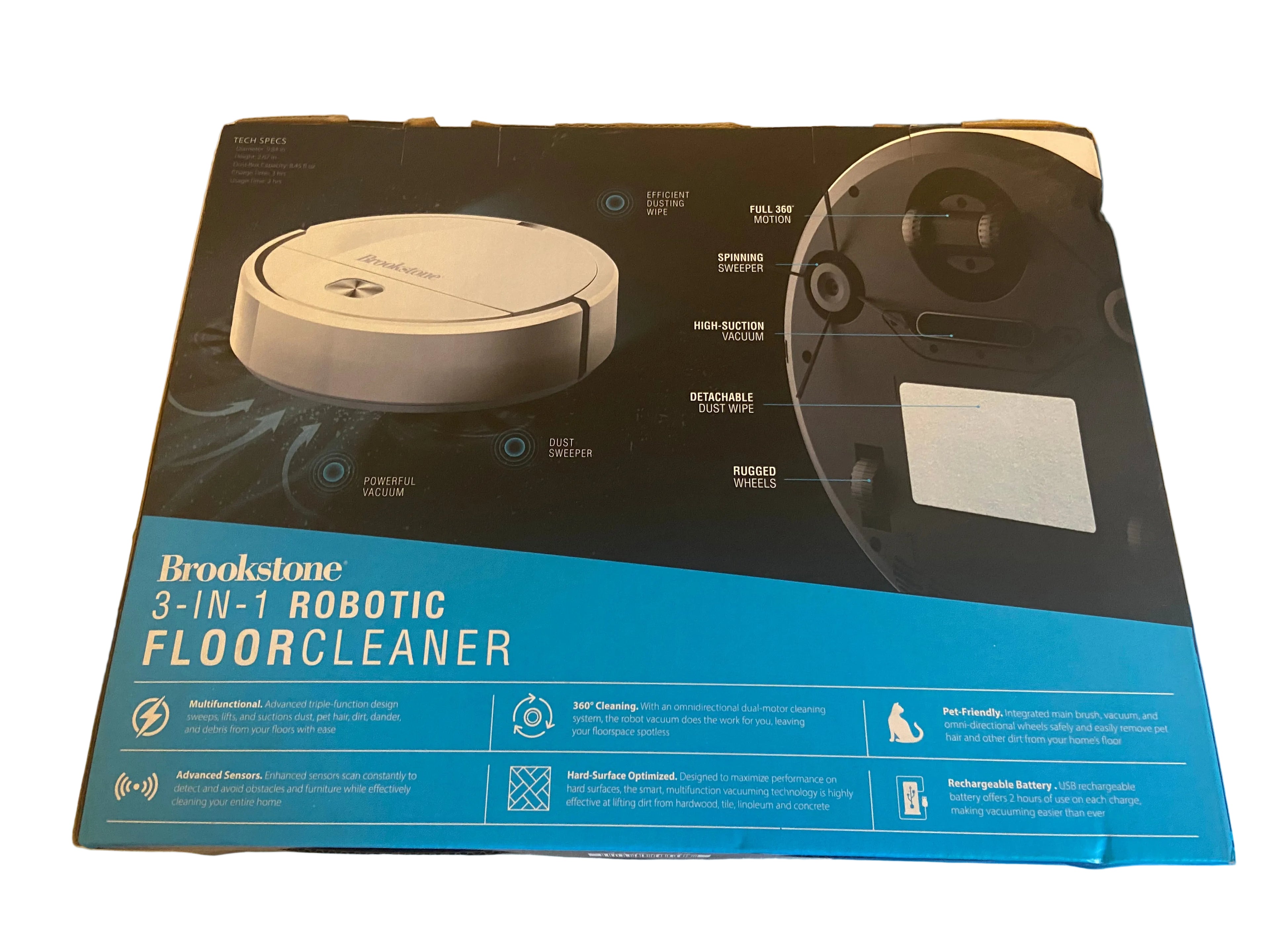 BROOKSTONE 3 IN 1 ROBOTIC FLOOR CLEANER