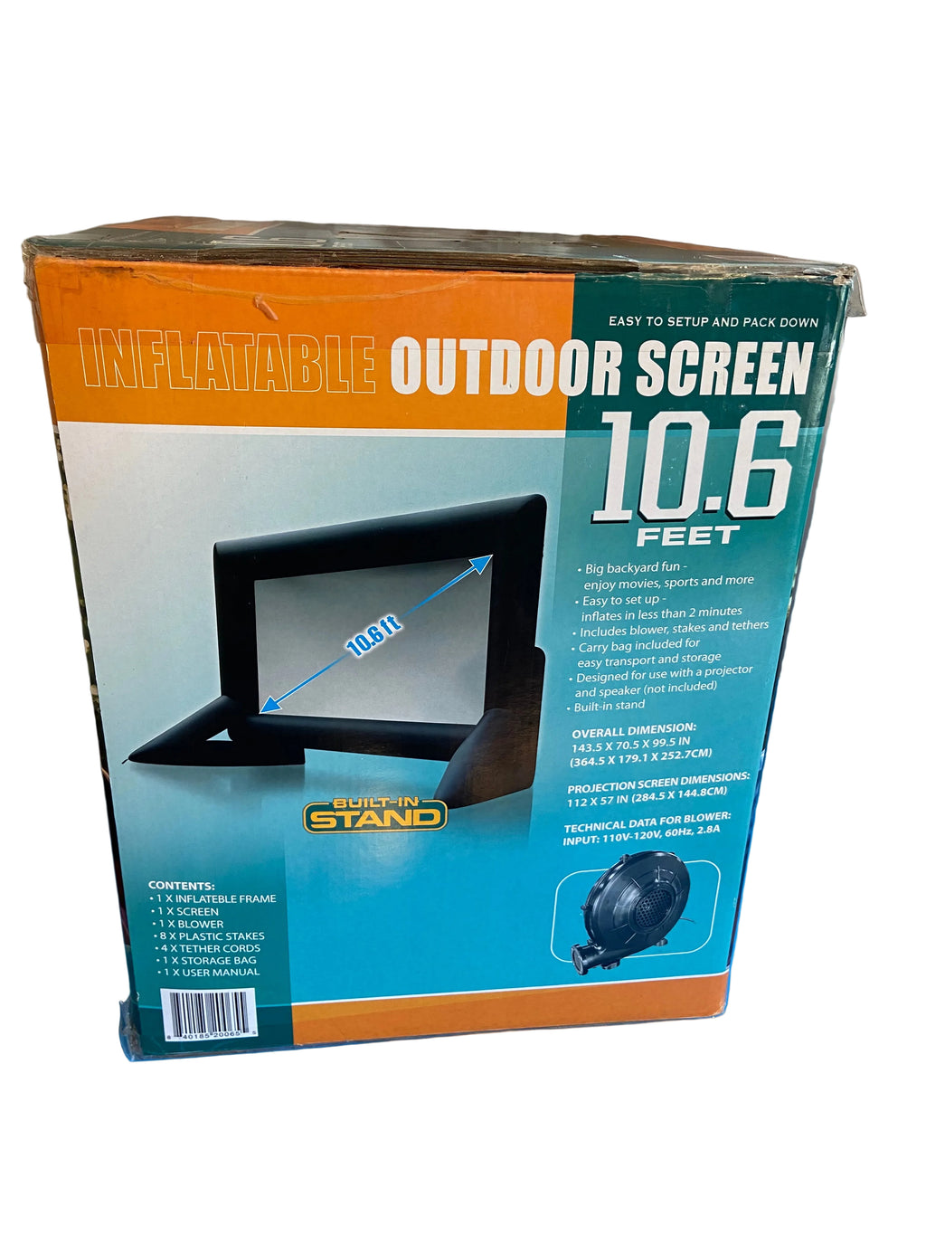 Big Fun Leisure, Inflatable 10.6' Outdoor Screen with Built-In Stand