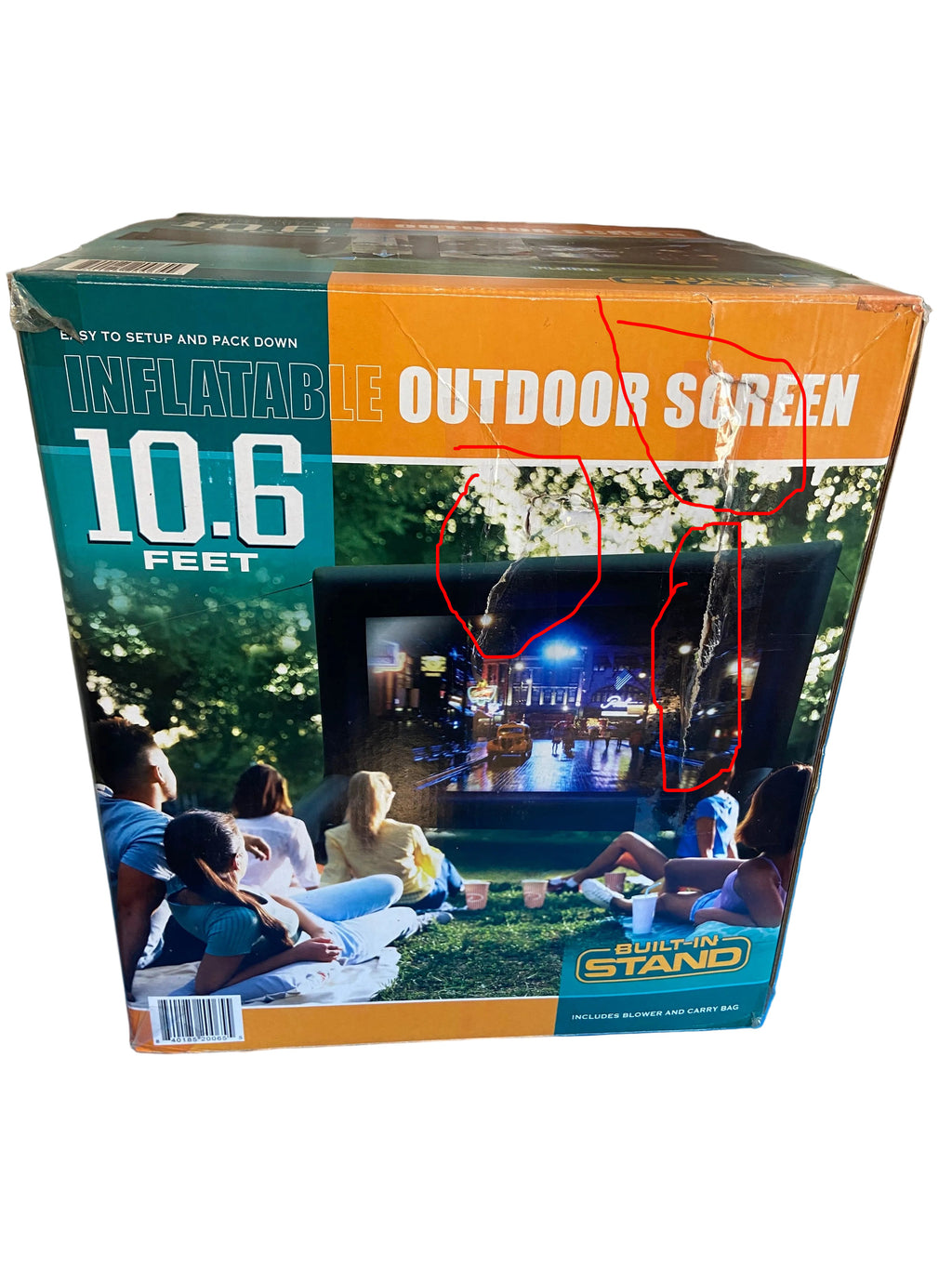 Big Fun Leisure, Inflatable 10.6' Outdoor Screen with Built-In Stand