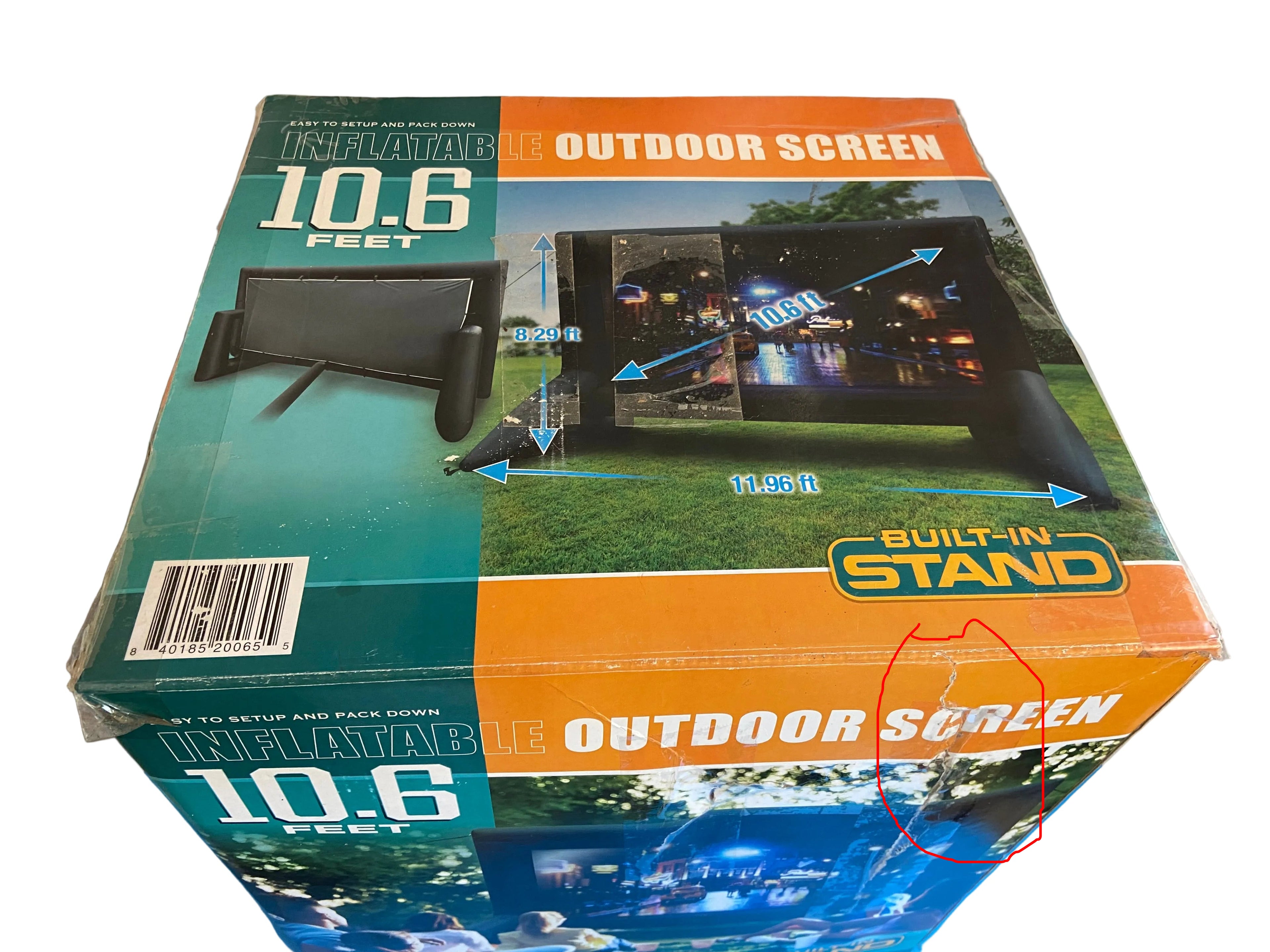 Big Fun Leisure, Inflatable 10.6' Outdoor Screen with Built-In Stand