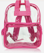 DALIX Clear Backpack School Pack See Through Bag in Hot Pink