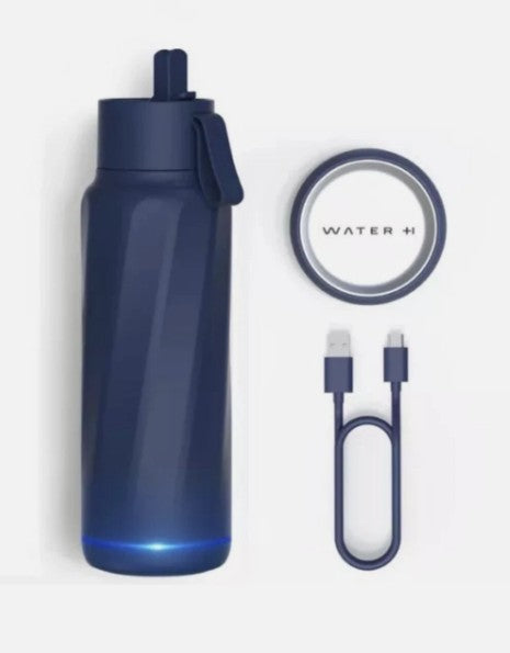 Water H Smart Water Bottle 18oz with TDS sensing and AI technology (Magnetite Blue)