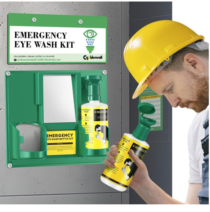 CGOLDENWALL Upgraded Portable Eye Wash Station OSHA Approved Emergency Eye Wash Kit
