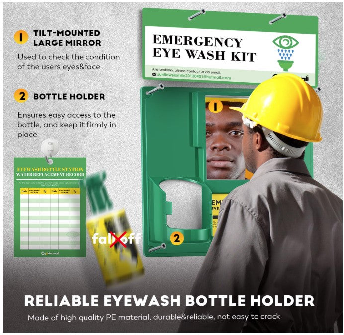 CGOLDENWALL Upgraded Portable Eye Wash Station OSHA Approved Emergency Eye Wash Kit