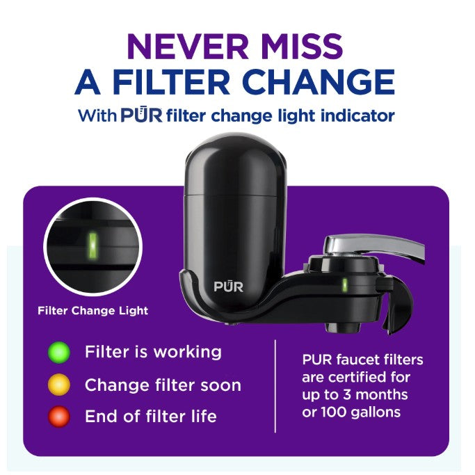 PUR Faucet Mount Water Filtration System, Water Filter for Sink Faucets,