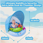 Baby Pool Float with Canopy UPF50 Sun Protection