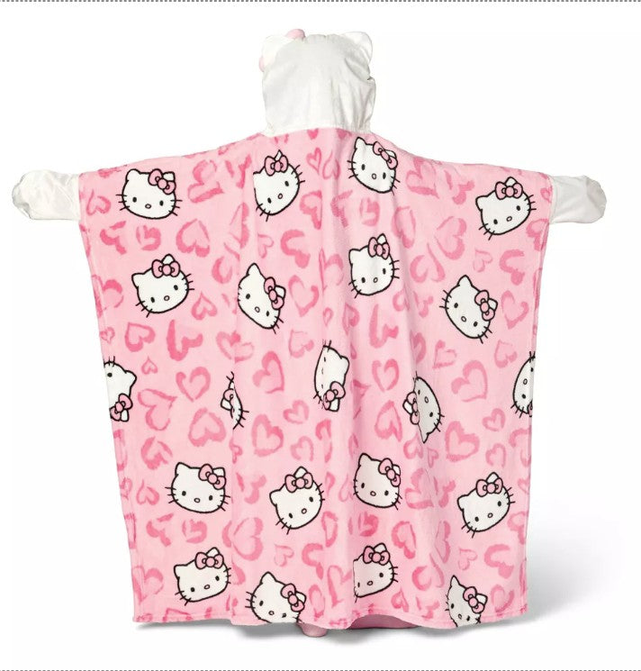 HELLO KITTY- Hooded Throw Blanket- 50 X 40 (pink)
