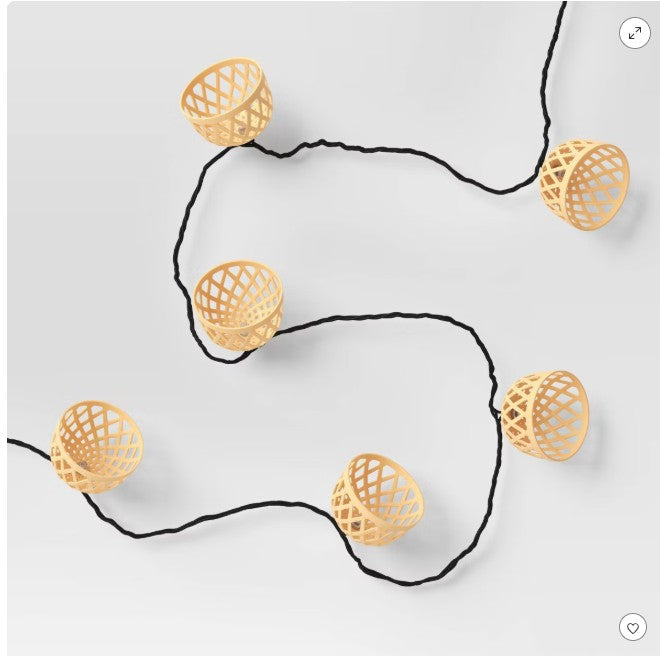 Room Essentials    Woven Shaded LED String Lights with Clear Bulbs (SET OF 2 )