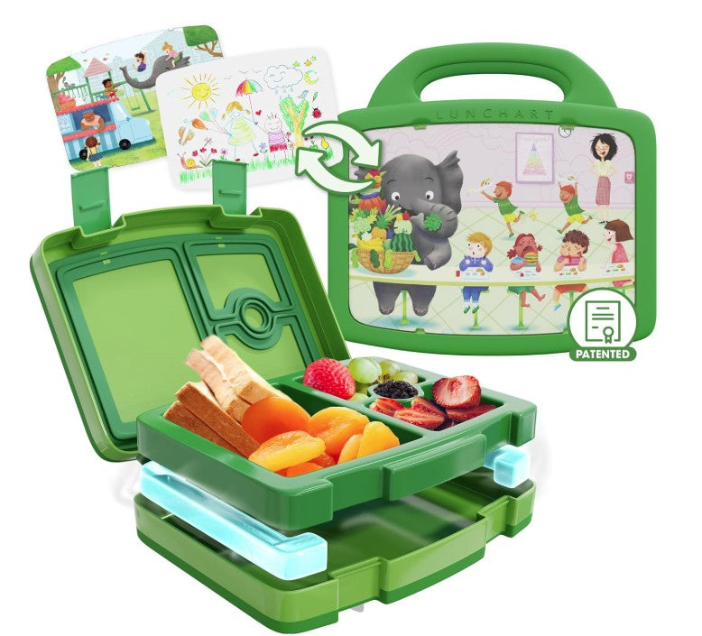 Lunch Box for Kids - Insulated Lunch Box with Art Inserts and Cooler Compartment