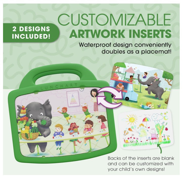 Lunch Box for Kids - Insulated Lunch Box with Art Inserts and Cooler Compartment
