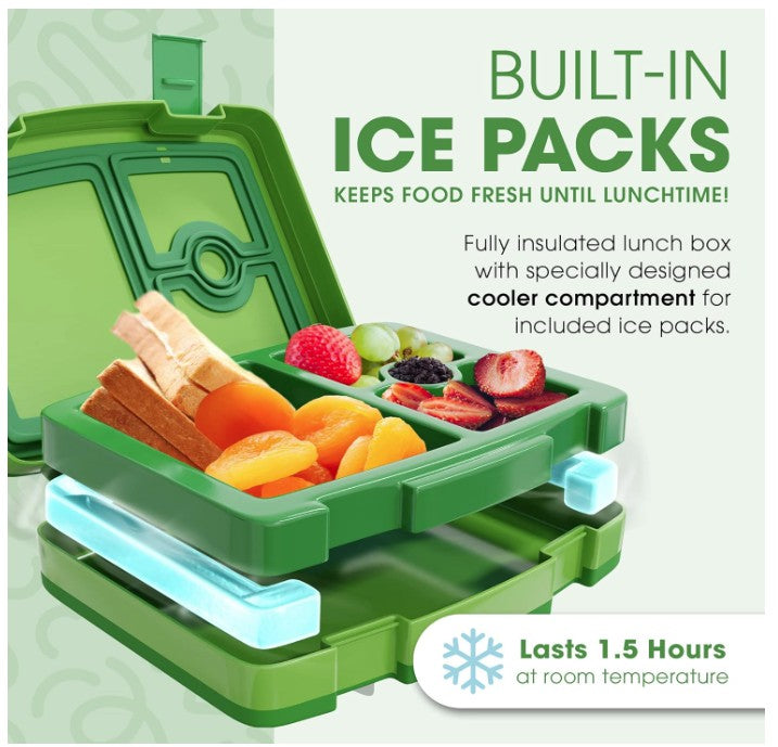 Lunch Box for Kids - Insulated Lunch Box with Art Inserts and Cooler Compartment