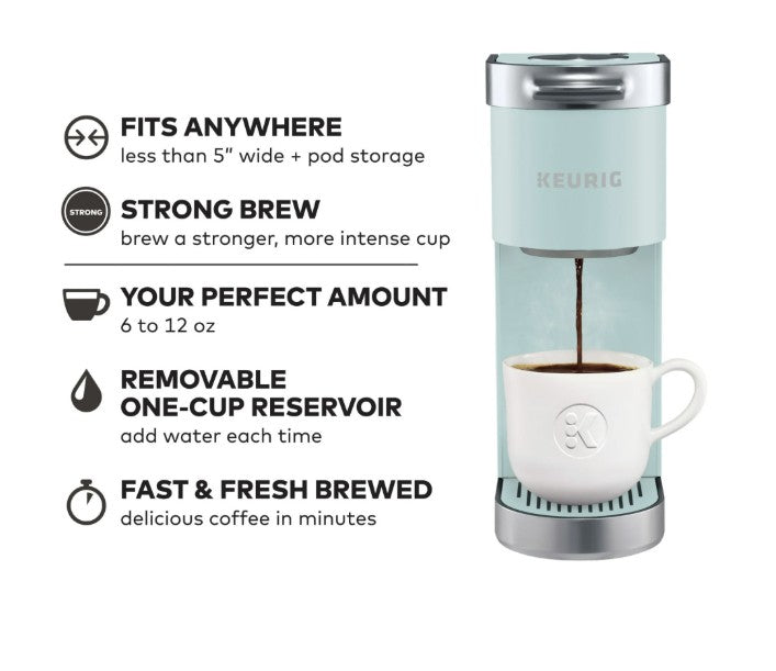 Keurig K-Mini Plus Single Serve K-Cup Pod Coffee Maker,  Misty Green
